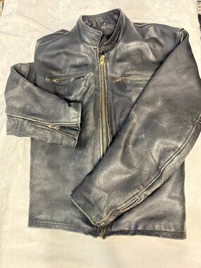 Wild Rider Mens Leather Motorcycle Jacket size 54 (XXL)